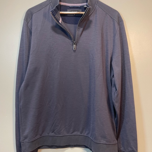 Ted Baker Gray/Charcoal Quarter-Zip Pullover Size 5/XL - Picture 3 of 7